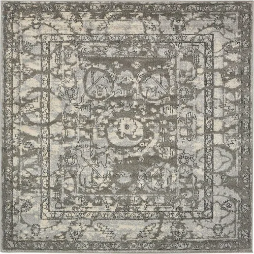 Vista 17 de tapete moderno clásico, colección La Jolla, Polipropileno, Gris Gris/Plateado