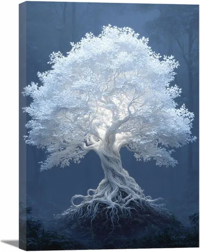 Vista 28 de VOCBAN Modern Artwork Colourful Tree Of Life Wall Art Canvas Picture Print Painting Botanical Artwork for Bathroom Living Room Bedroom(blue blue 80