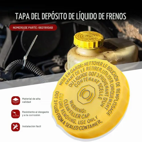 Vista 2 de LIRU Tapa de Depósito de Líquido de Frenos de Cilindro Maestro de Automóvil Tapa de Depósito de Cilindro Maestro para Jeep Wrangler Compass