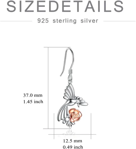 Vista 46 de POPKIMI Bonitos aretes colgantes de animales, joyería de animales, regalos de cumpleaños y Navidad para mujeres, aretes de ópalo de cristal de plata