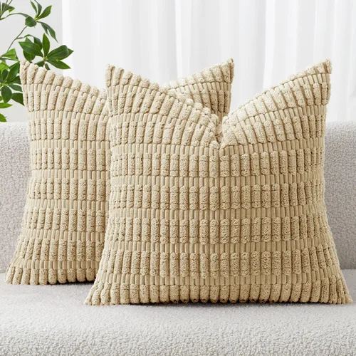 Vista 26 de MIULEE - Paquete de 2 fundas de cojín decorativas de corduroy, modernas y boho, suaves, con rayas, decoración del hogar, sofá, sala de estar, sillón