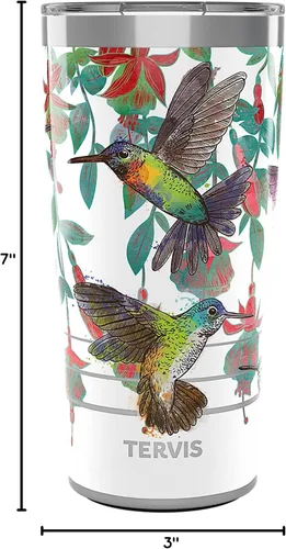 Vista 9 de Tervis Traveler - Vaso aislado de triple pared con diseño de colibríes coloridos mantiene las bebidas frías y calientes, 20 onzas, acero inoxidable
