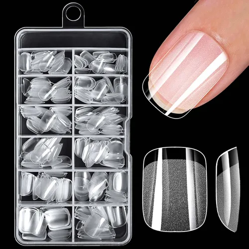 Vista 11 de 240 piezas de puntas de uñas de gel extra cortas de almendra, uñas postizas de almendra claras, XS, puntas de uñas cortas de almendra, uñas