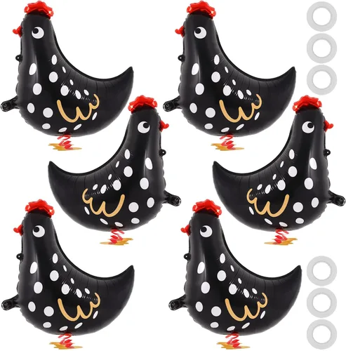 Vista 13 de 6 globos de animales que caminan, globos de animales de granja, globos de Mylar de aluminio para caminar, decoraciones de cumpleaños de granja