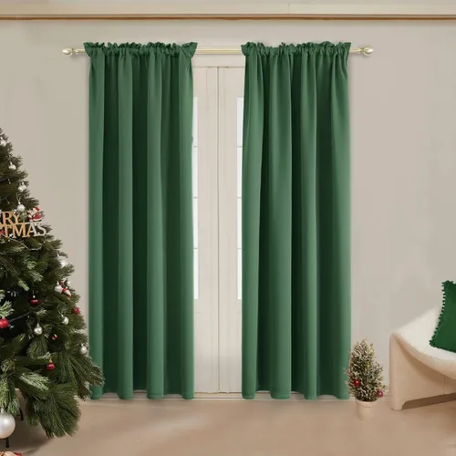Vista 35 de Deconovo Cortinas opacas, aislamiento térmico, dobladillo para barra, reducción de ruido, certificado Oeko-TEX, cortinas de oscurecimiento