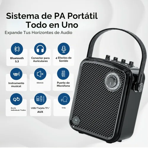 Vista 3 de Amplificador de voz de 70 W con 2 micrófonos de mano inalámbricos