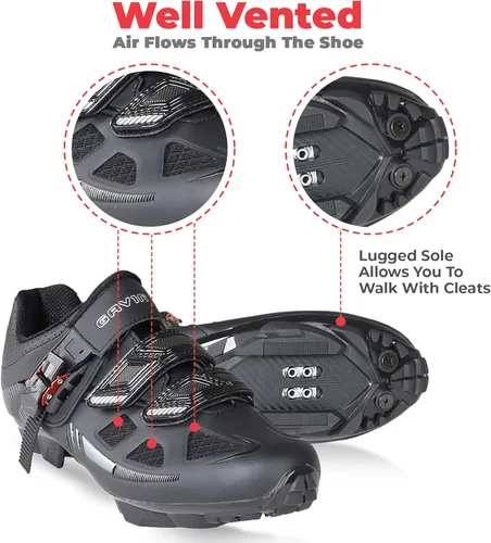 Vista 5 de Gavin Elite - Zapatillas de ciclismo para bicicleta de montaña, compatible con SPD