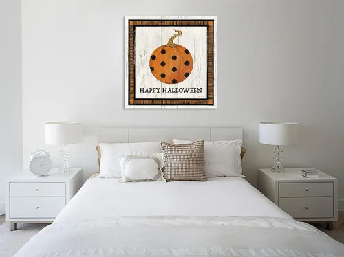 Vista 2 de Jaxson Rea "Happy Halloween Pumpkin Gallery Wrapped Canvas by Avery Tillmon, 12" x 12