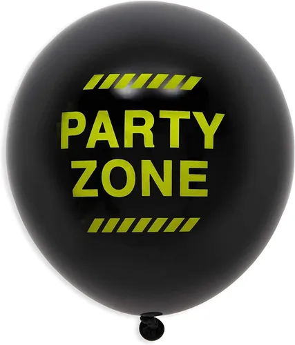 Vista 5 de Blue Panda Globos de látex de construcción para decoración y suministros de fiesta de cumpleaños, 12 pulgadas, paquete de 50, negro, amarillo