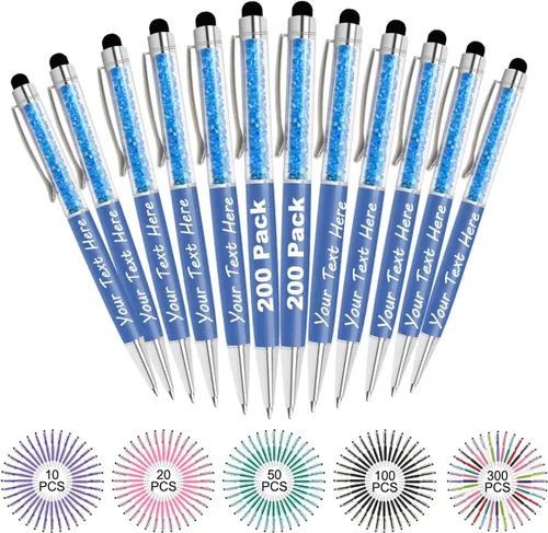 Vista 42 de Bolígrafos personalizados con nombre y texto, bolígrafos de diamantes de cristal personalizados a granel, 10 bolígrafos, regalos para mujeres