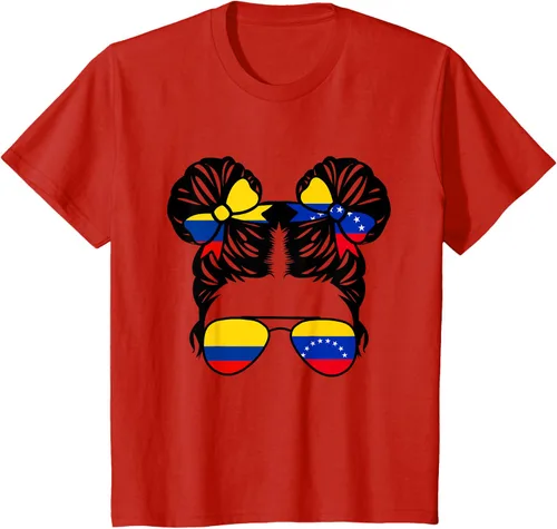 Vista 3 de Camiseta Half Colombian Half Venezolan Girl Colombia Kids Heritage, Gris