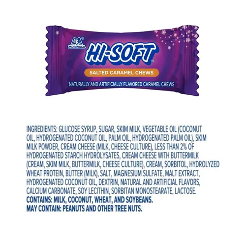 Vista 3 de HI-SOFT Caramelos masticables salados, 6 bolsas de pie, 3 onzas, caramelo masticable suave y salado para compartir golosinas, dulces a granel
