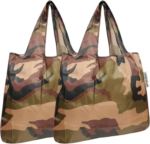 Vista 38 de allydrew Bolsa plegable de nailon para comestibles reutilizable (Set de 2), Ballenas Azules