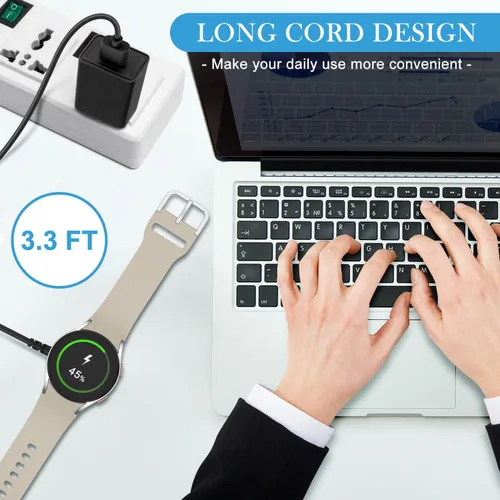Vista 6 de EGK Cargador magnético para Samsung Galaxy Watch Ultra/FE/8/8 Classic/7/6/6 Classic/5/5 Pro/4/4 Classic/3/Active 2/Active con cable de carga rápida