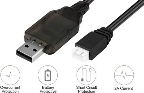 Vista 6 de Aliwisdom Cable cargador de batería universal RC con conector XH3 Pin Plug para batería Lipo de 7.4V 2S, compatible con coche RC/barco RC/avión