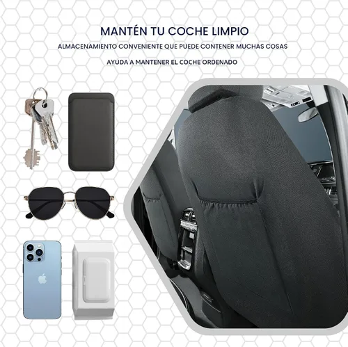 Vista 8 de Skechers Fundas de asiento de coche de espuma viscoelástica, fundas de asiento gruesas de malla Air Cool, juegos completos de asientos de coche
