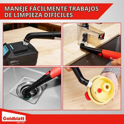 Vista 4 de Goldblatt Limpiador eléctrico inalámbrico giratorio de 18 piezas, resistente al agua