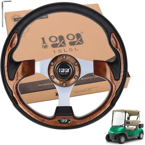 Vista 13 de 10L0L Volante de carrito de golf, diseño universal para Yamaha, EZGO RXV y TXT, Club Car DS, Club Car Precedent Tempo, la mayoría de los carritos