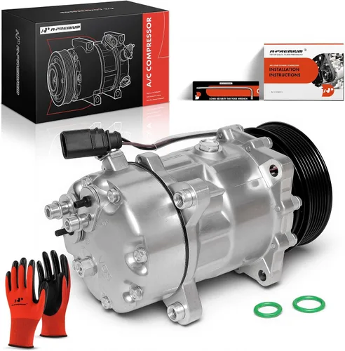 Vista 10 de A-Premium Compresor de aire acondicionado con embrague compatible con Volkswagen Jetta 1999-2003, Golf 2000-2003, con compresor SD7V16