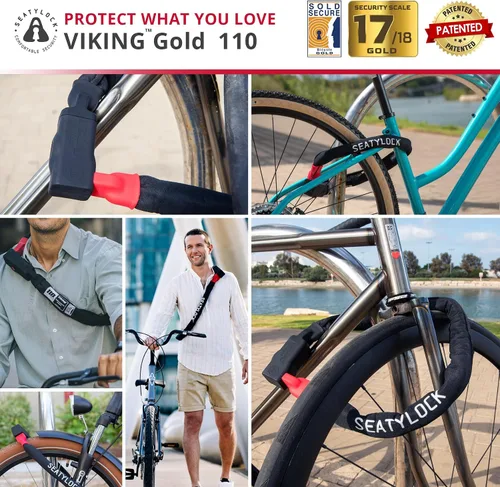 Vista 5 de Seatylock Viking vende seguro oro magnético patentado cerradura de cadena robusta para bicicleta