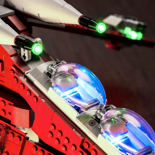 Vista 4 de BrickBling Kit de luces compatible con Lego The Clone Wars Coruscant Guard Gunship (sin modelo), luces creativas compatibles con Lego 75354, gran