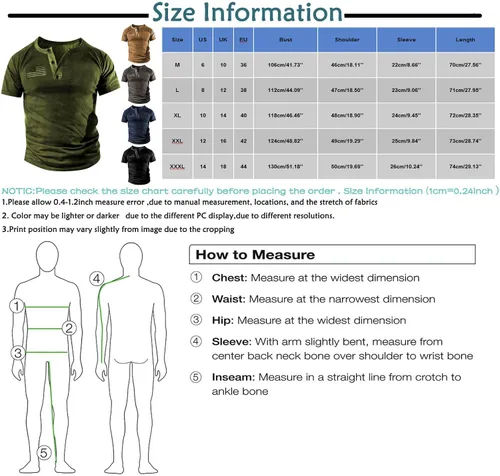 Vista 3 de WENKOMG1 Camiseta táctica para hombre color sólido patriótico con cuello en V de la bandera de Estados Unidos camiseta militar Amy de manga corta