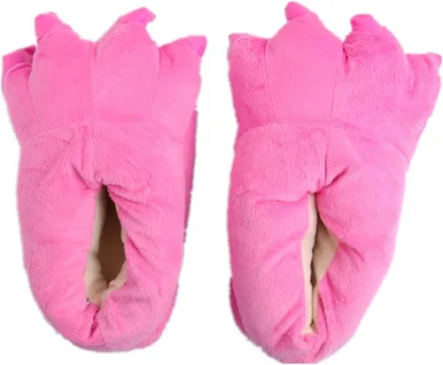 Vista 27 de Zapatos de casa cálidos de felpa con pies de animales para disfraz