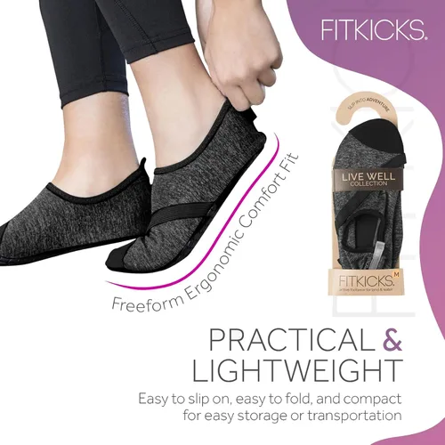 Vista 4 de FITKICKS Zapatos de agua deportivos plegables para mujer, estilo de vida activo, minimalistas, descalzos, para yoga