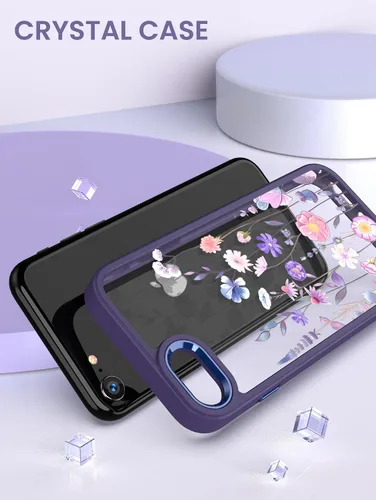 Vista 6 de Dretal Funda para iPhone SE 2022/2020, iPhone 8/7, con 2 protectores de pantalla, probada contra caídas de grado militar, parte trasera dura y borde