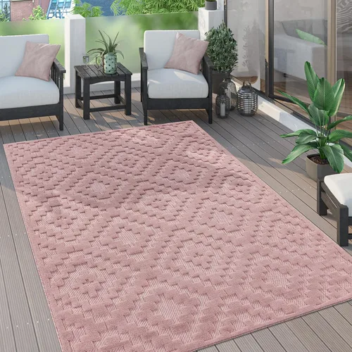 Vista 20 de Paco Home Alfombra para interiores y exteriores con patrón geométrico enrejado en antracita, tamaño: 2' x 3'3