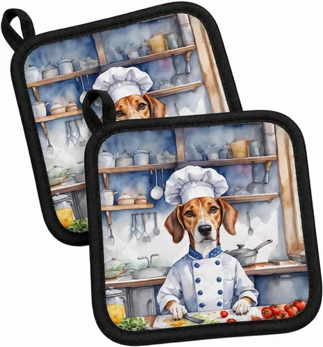Vista 151 de Caroline's Treasures Coton de Tulear El Chef Par de Agarraderas de Ollas de Cocina Resistentes al Calor Juegos de Agarraderas de Ollas Almohadillas