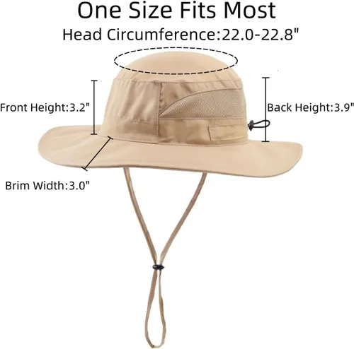 Vista 3 de Connectyle Sombrero de verano para mujer, con protección UV UPF 50+, transpirable, con ala ancha, para senderismo, jardinería
