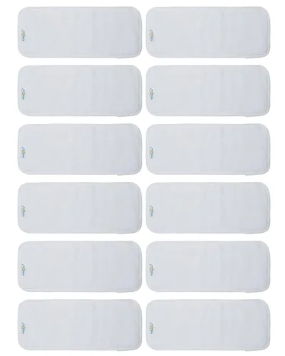Vista 15 de babygoal Insertos de pañales de tela reutilizables, paquete de 12, absorbentes y transpirables, insertos de microfibra de 3 capas para pañales