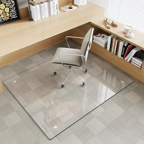 Vista 16 de Alfombrilla de cristal templado gris para silla de 30 x 48
