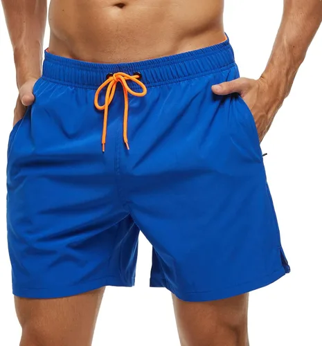 Vista 13 de SILKWORLD Traje de baño para hombre, pantalones cortos de playa de secado rápido con bolsillos Ejército Verde-ag