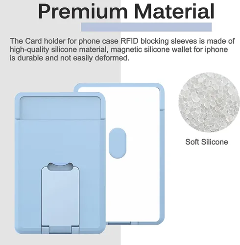 Vista 2 de Miimall Cartera magnética para tarjetas con soporte MagSafe, cartera MagSafe para iPhone 14 Pro Max/14 Pro/14 Plus, bolsillos de silicona
