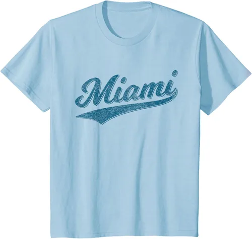 Vista 4 de Camiseta de estilo vintage de Miami Florida VARSITY SCRIPT Sports, gris, S