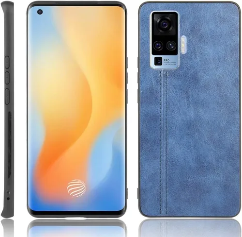 Vista 180 de Funda para Vivo iQOO Z1x 5G, funda para Vivo iQOO Z1x 5G Funda de piel sintética con funda 3 en 1, color azul