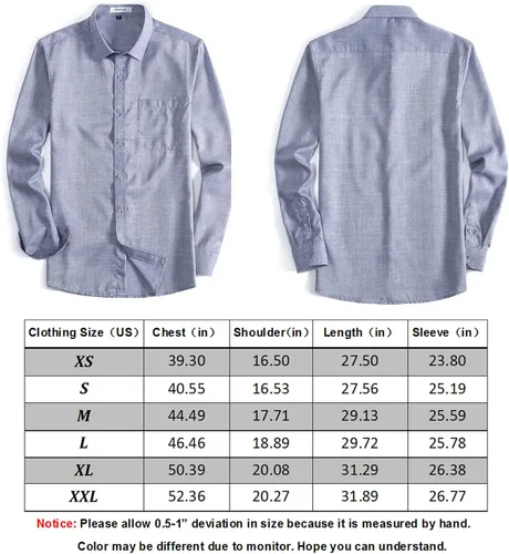 Vista 7 de VANCOOG Camisas de manga larga para hombre, casuales, elegantes y elegantes