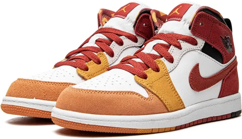 Vista 2 de Jordan Preescolar 1 Mid Se PS DX2459 601 - Talla 2.5Y, PimentónCinnabar-negro