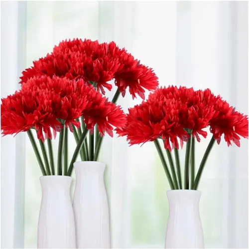 Vista 5 de Factory Direct Craft Flores artificiales de aster de durazno – (3 piezas) las flores de seda se pueden colocar en un recipiente para un arreglo