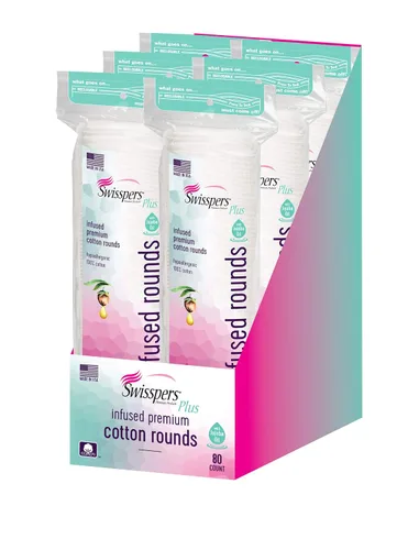 Vista 11 de Swisspers - Círculos premium de algodón hipoalergénico, 80 unidades, paquete de 6 (480 rondas en total)