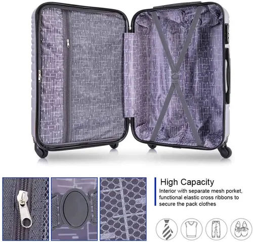 Vista 4 de Fridtrip juego de maletas de viaje con ruedas giratorias carcasa dura ligeras equipaje de mano