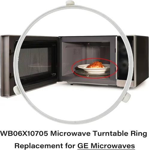Vista 3 de Anillo giratorio de microondas WB06X10705 de 9.53 pulgadas para microondas GE, rodillo de anillo giratorio, soporte de bandeja de horno