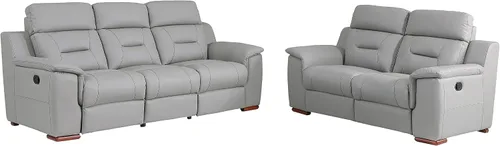Vista 18 de Blackjack Furniture Walker Leather Match - Sofá reclinable tapizado para sala de estar, madera avellana