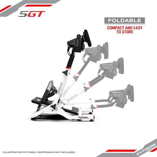 Vista 8 de Extreme Sim Racing Wheel Stand Cockpit SGT Racing Simulator - White Edition For Logitech G25, G27, G29, G920, G923 Thrustmaster and Fanatec - WHEEL