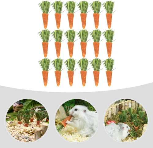 Vista 3 de CLISPEED 18pcs Rabbit Chew Carrot Toys for Hamsters and Small Pets