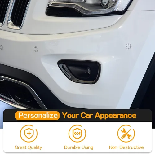 Vista 4 de Hoolcar Cubierta de faros antiniebla delanteros, marco de repuesto compatible con Jeep Grand Cherokee 2014-2016, color negro