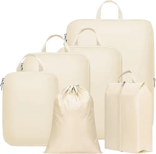 Vista 40 de Cambond - Cubos de compresión para viajes de mujer - Bolsas de viaje expandibles, organizadores de equipaje, esenciales de viaje, cubos de 01 Sandía