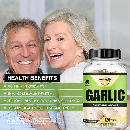 Vista 4 de Cápsulas de ajo de 2400 mg, fabricadas con bulbos de ajo orgánicos, cultivados en California en EE. UU., Suplemento natural de apoyo inmunológico